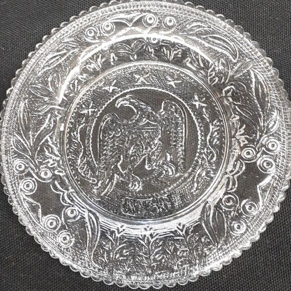 5 pc set VTG 3.5" Westmoreland Clear Sandwich Glass 1831 Liberty Eagle Clear MIN - Picture 2 of 7